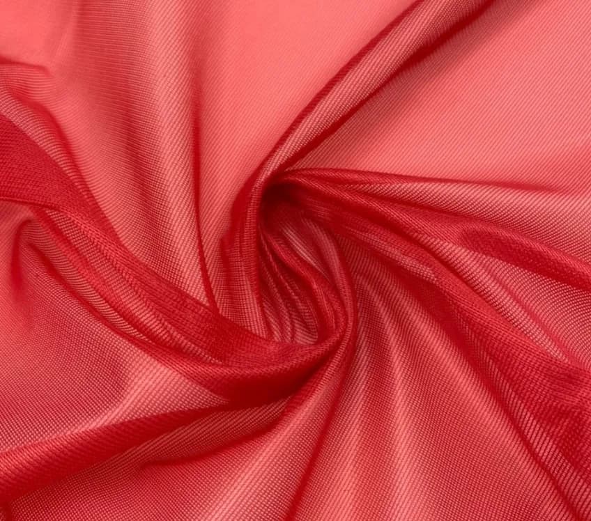 Корсетная сетка красная, мягкая, Турция, 40 г/м²
