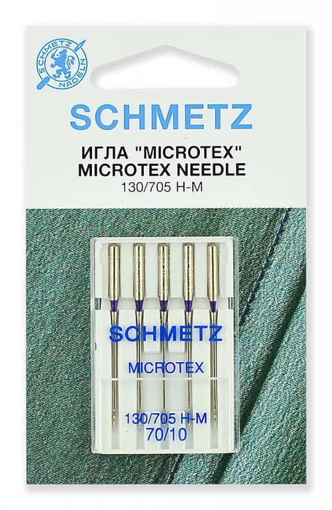 Иглы микротекс Schmetz 130/705H-M № 70, уп.5 игл