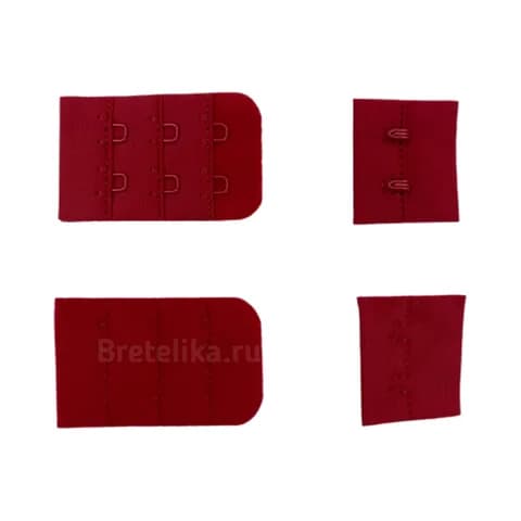 Застежка тканевая, 30 мм, 3*2, красная