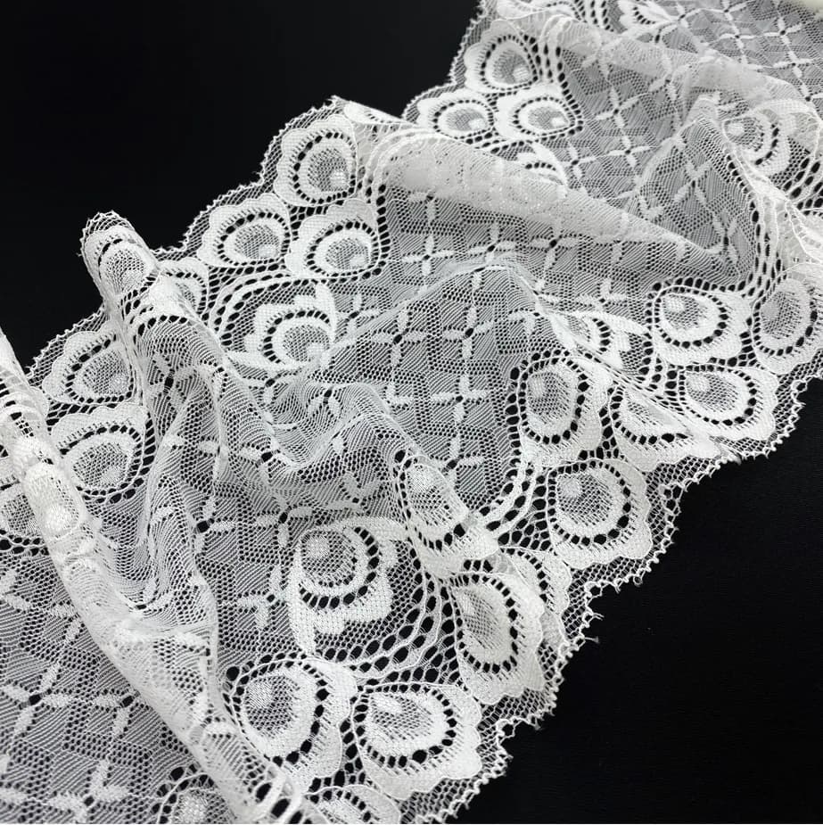 Кружево эластичное белое 17 см