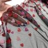 Вышивка на сетке сердечки 26 см 3
