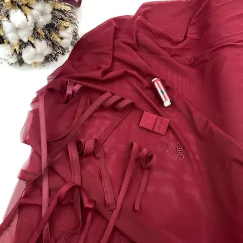 Набор из сетки бордовый однотонный