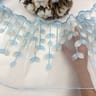 Вышивка на сетке плотная, бирюзовая 25 см 1