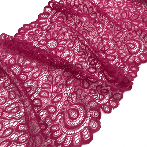 Кружево эластичное малиновое 20 см